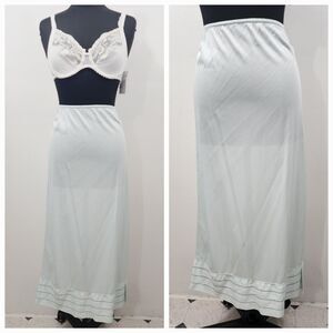 Vintage Camelot 1970s Anti-cling Mint Green Antron Nylon Maxi Slip Women's Sz L